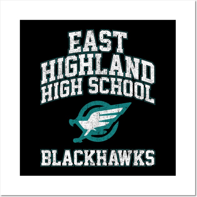 East Highland High School Blackhawks Wall Art by huckblade